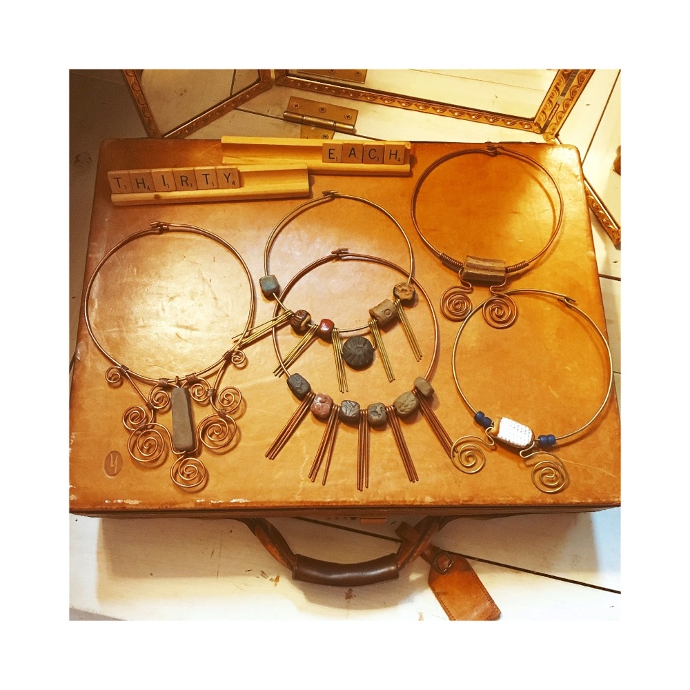 assortment of 1970s handmade statement necklaces – price per each
